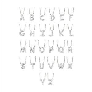 Covet White Gold Diamond “J” necklace